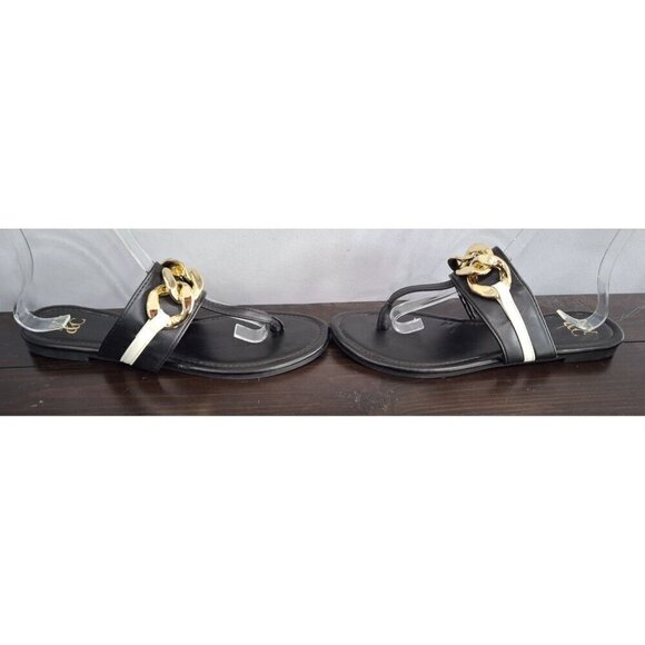 NWOB New York & Company Cassandra Black and White Thong Sandal/Sz. 9 - Picture 4 of 9